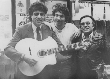 Enrico Macias, Jean-Pierre Favino et Romy,  secrétaire de Macias